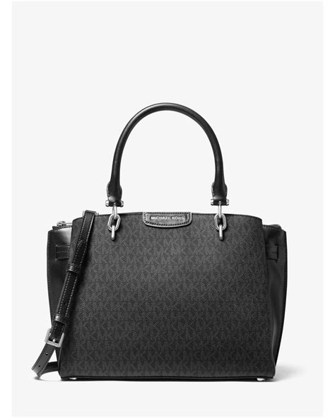 michael kors rochelle large logo satchel|michael kors satchel crossbody bag.